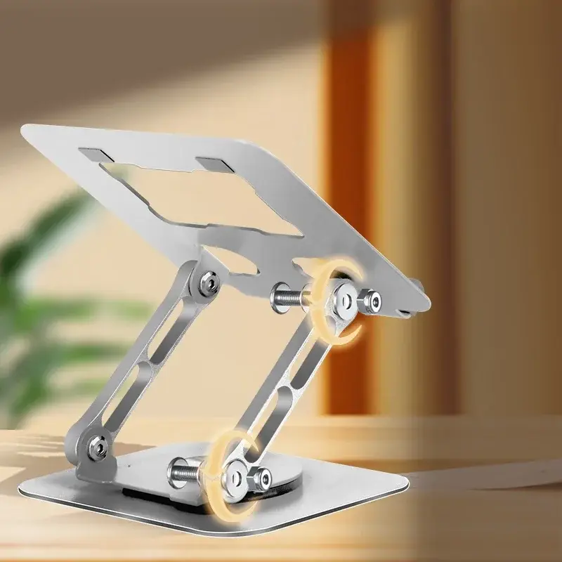 Adjustable Tablet Phone Computer Stand & 360 Rotating Base Foldable Laptop Riser Desk Holder