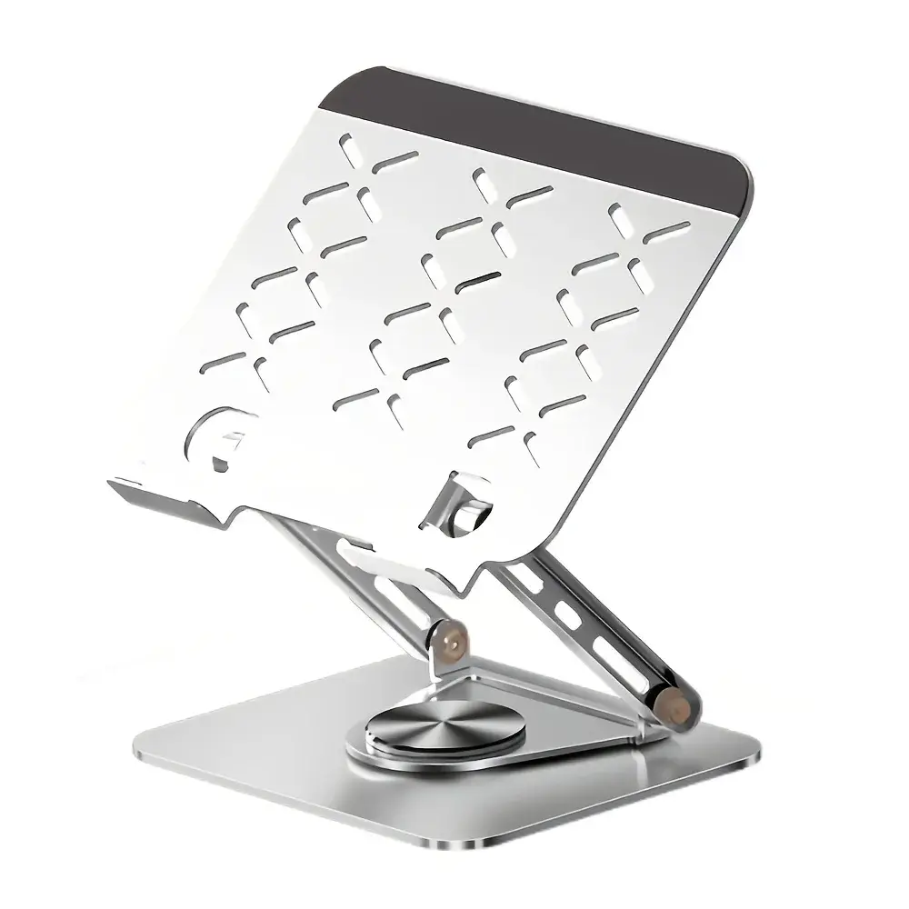 Fully Rotatable Laptop and Tablet Stand with Adjustable Angle, Foldable Design and Rotatable Lift for Comfortable Office Use