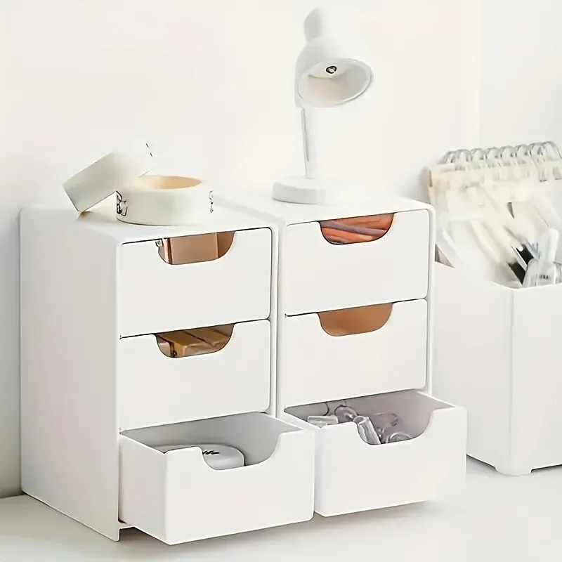Stylish Desk Organizer With Drawers For Office Supplies, Portable Divider
