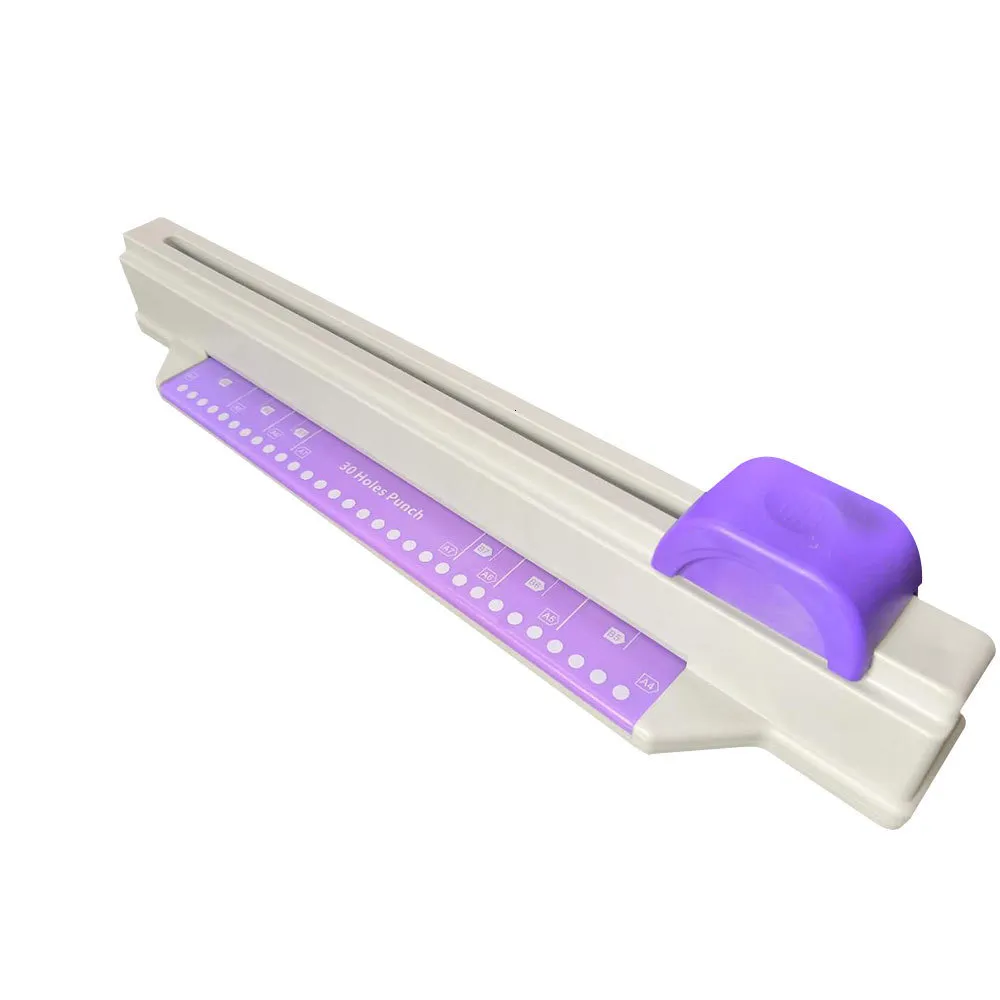 30-Hole Multi-Function Paper Punch Loose-Leaf Binder Tool A4/B5/A5/B6 Office School Desk Accessories