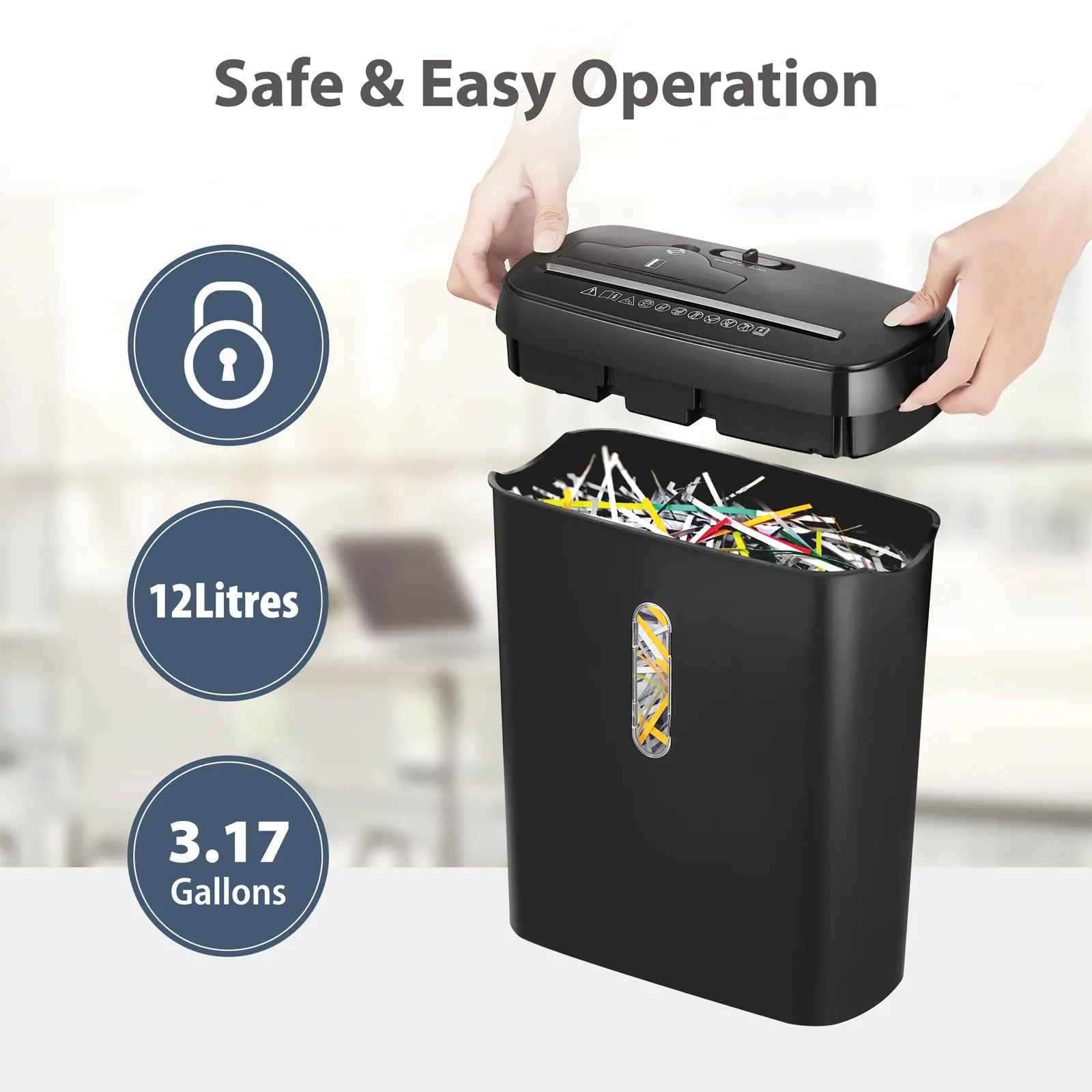 High-Capacity Office Electric Shredder Level 2 Security for Confidential Paper Shredding
