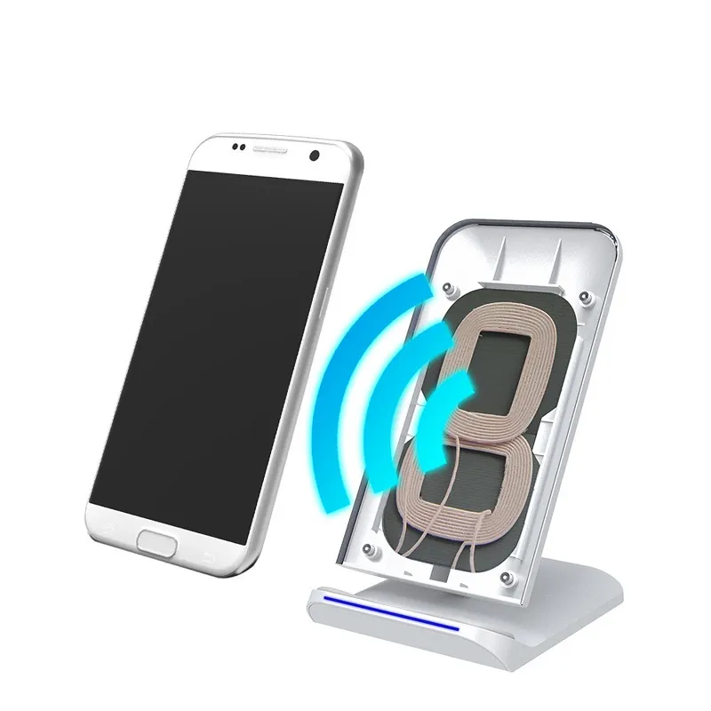 Dual-Coil Smart Mobile Phone Wireless Charger, Desktop Fast Charging Stand