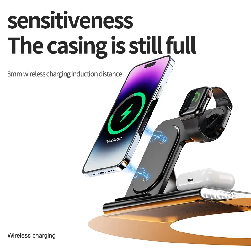 30W Wireless Charging Stand, 3-in-1 Fast Charging Dock and Station
