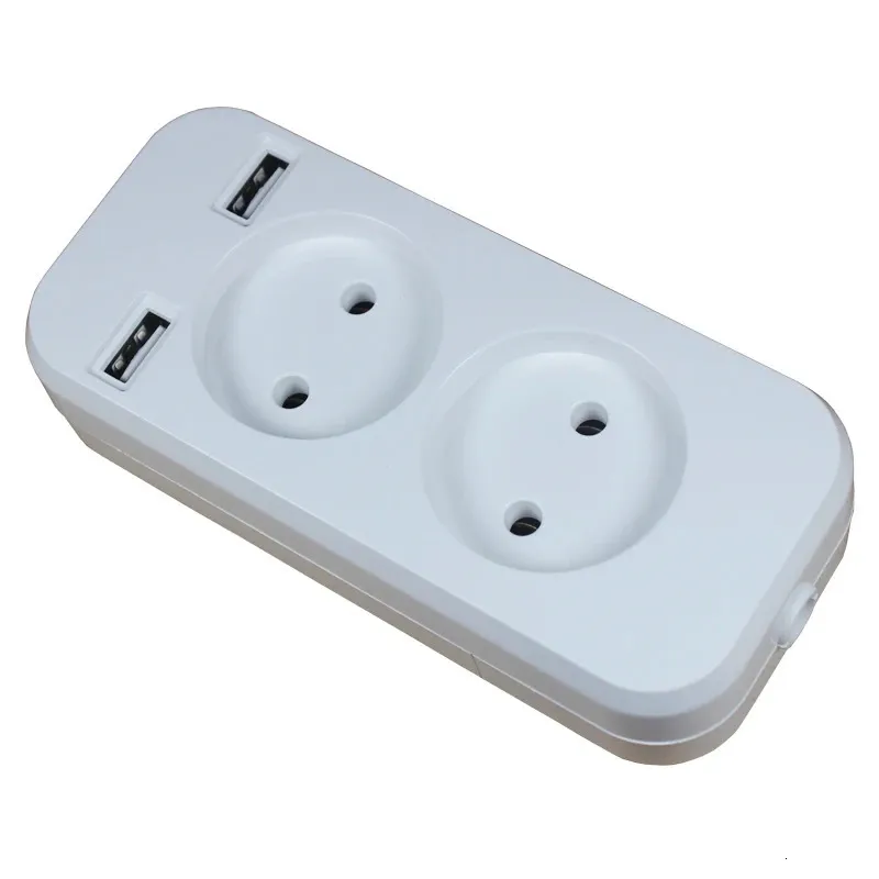Usb Eu Plug Power Strip Wall Multi Socket Portable 2 Ports For Mobile Phones 1200w 250v Smartphones Tablets
