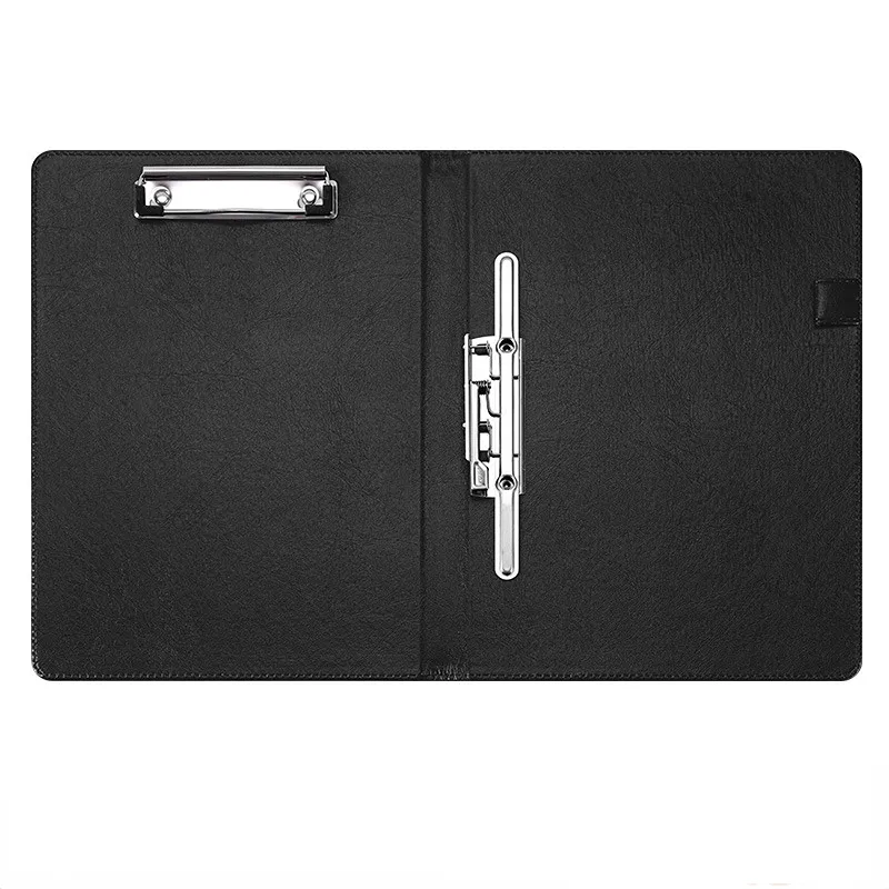 A4 Leather Clipboard Folder Double Clip Portfolio File Board for Business School and Office Use