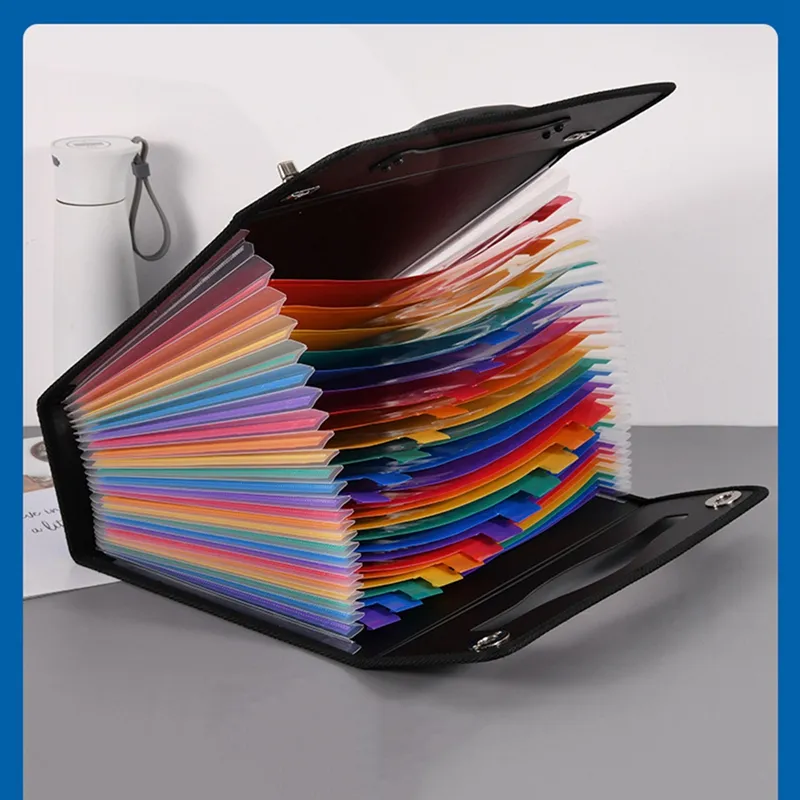24 Pocket Expanding File Folder Accordion Document Organizer Plastic Paper Receipt Storage for Office Use