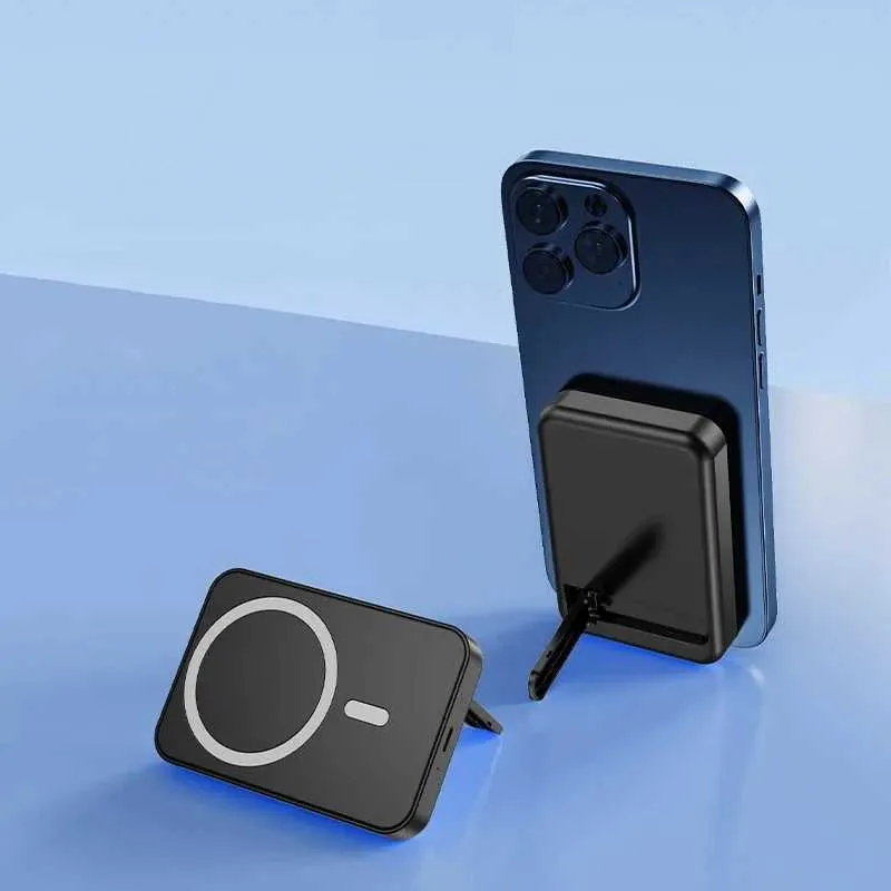 Magnetic Wireless Charging Power Pack with Stand and Magnetic Ring – Mini Power Bank