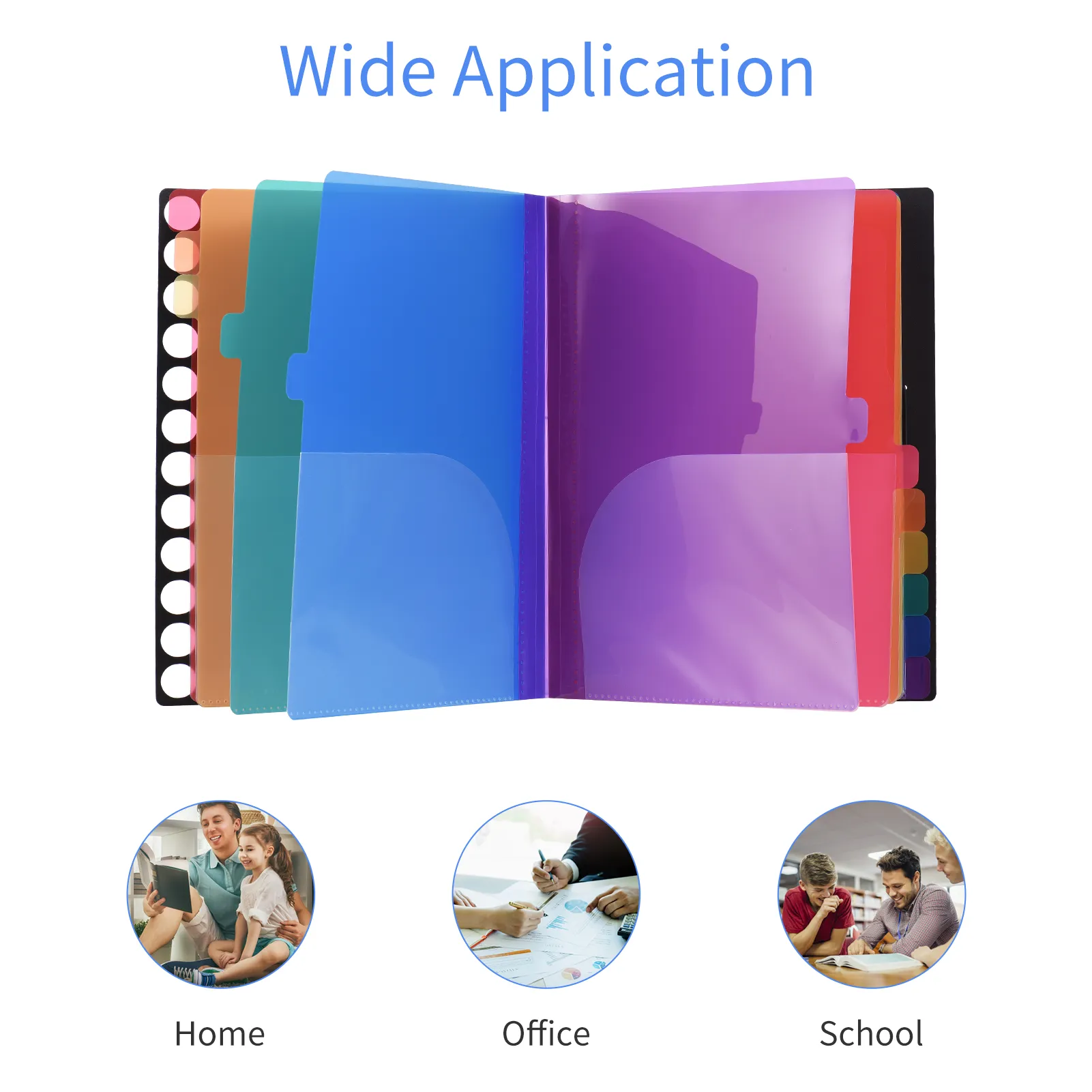 A4 Expanding File Folder Organizer with Elastic Band 24 Pockets for Certificates Documents Paper Storage Home Office