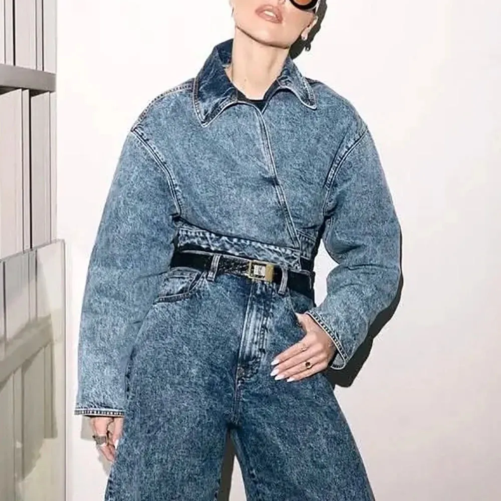 Women's Vintage Denim Jacket - Washed Summer Casual Hundred Fashion Tops