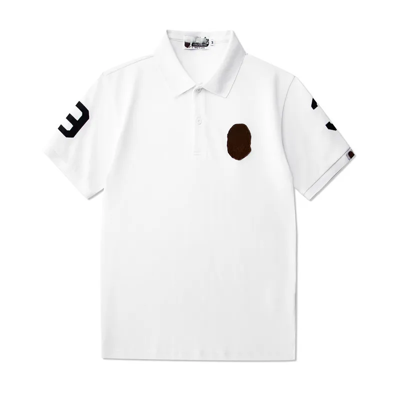 Men's Polos Shirt Embroidered Fashion Summer Casual Loose Polo Collar Short Sleeve T-Shirt