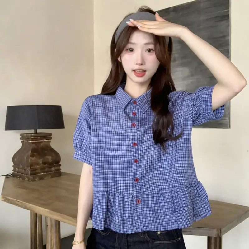 Blue Plaid Women's S...
