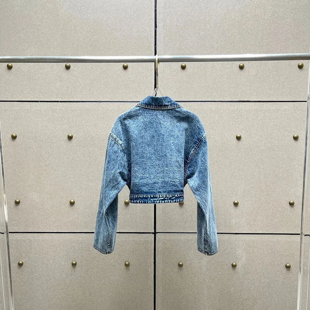 Women's Vintage Denim Jacket - Washed Summer Casual Hundred Fashion Tops