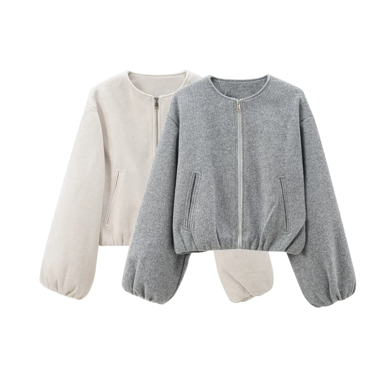 Outerwears Cropped Jacket Women Long Sleeve For Women Zip Up Short Coats