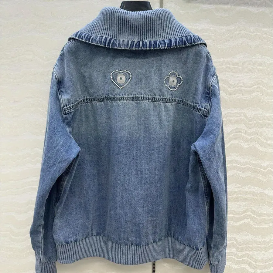 Women's Casual Denim Cowboy Jacket Letter Print Comfortable Shirt Coat