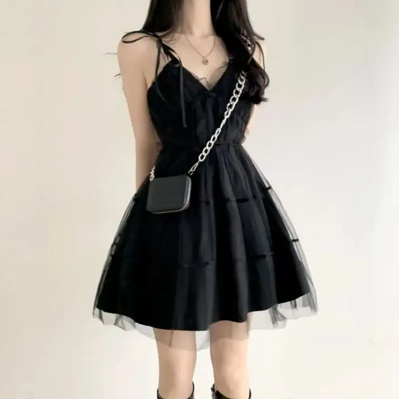 Black Women's Party Dress - Sleeveless Off-The-Shoulder V-Neck Sexy Outfit Black Women's Party Dress - Sleeveless Off-The-Shoulder V-Neck Sexy Outfit