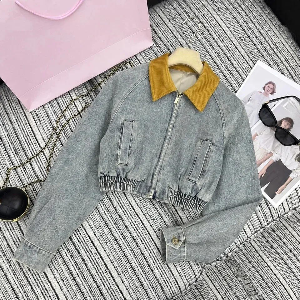 Autumn/Winter Women's Denim Jacket Casual Slim Ret...