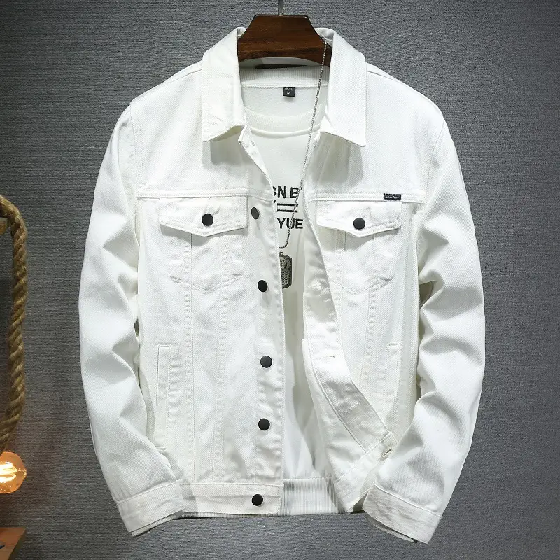 Men's Cargo Denim Jacket Trend Streetwear Cotton Casual Outerwear Versatile Cowboy Coats Oversized