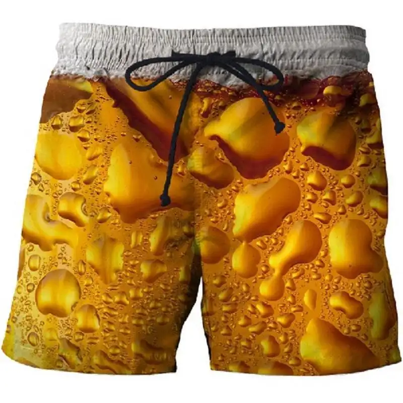 Men’s Graphic Printed Beach Shorts Summer Surf S...