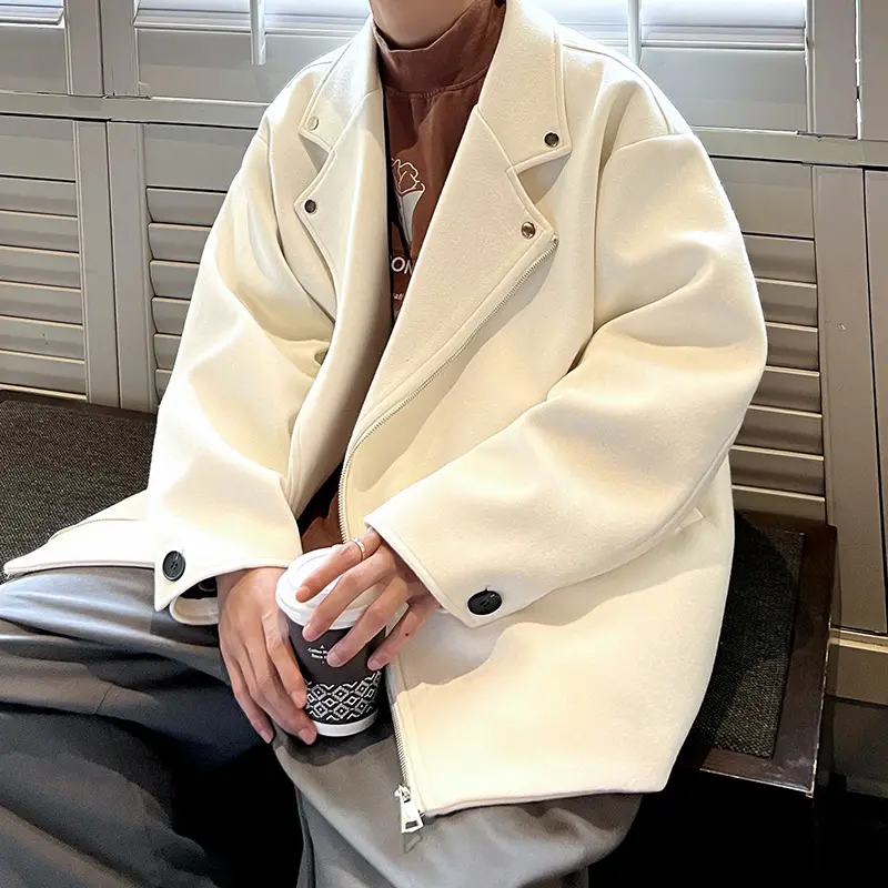 Winter Thickened Short Woolen Coat Men's Warm Casual Zipper Wool Jacket
