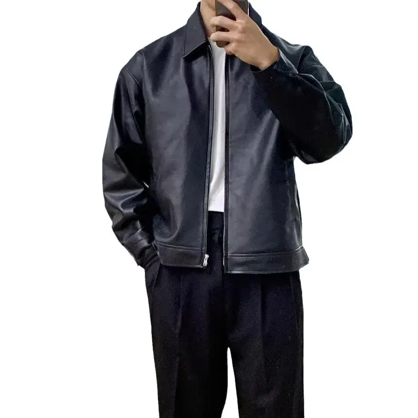 Autumn Men's Leather Jacket Lightweight Casual Motorcycle Fashionable