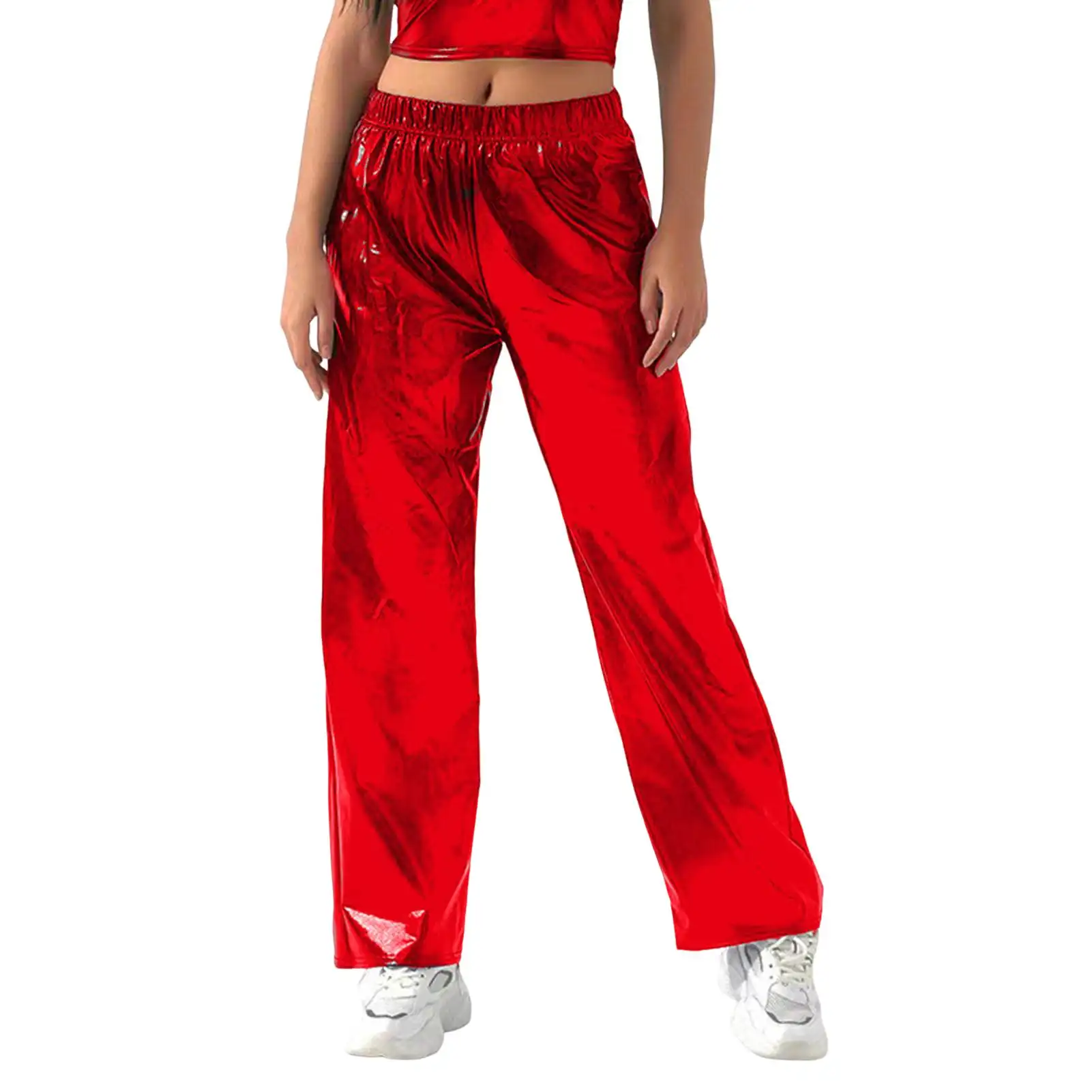 Women's Party Leather Pants - Vintage Glitter High-Waist Slim Trousers Women's Party Leather Pants - Vintage Glitter High-Waist Slim Trousers