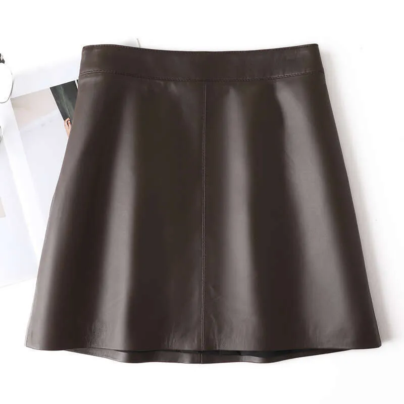 Spring And Autumn Sheepskin Mini For Women High Wa...