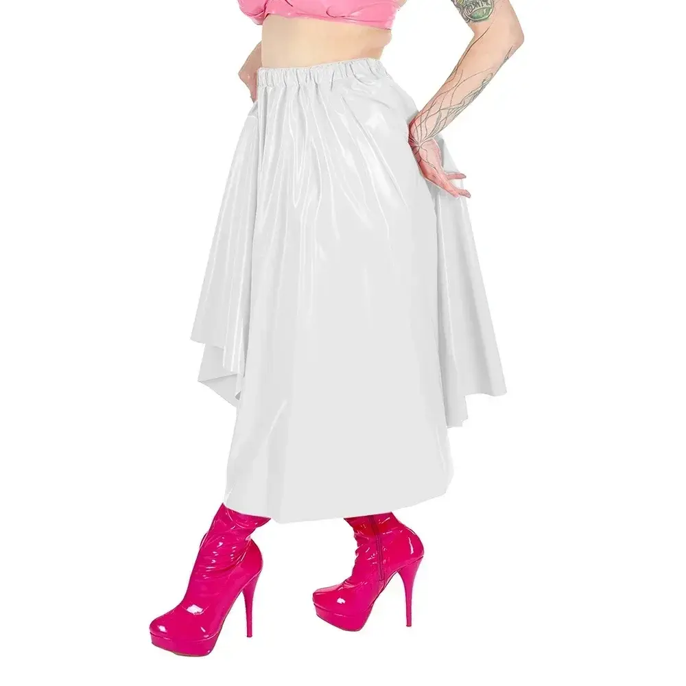 Faux Leather Skirt Women High Waist Stretch Bodycon A-line Skirts