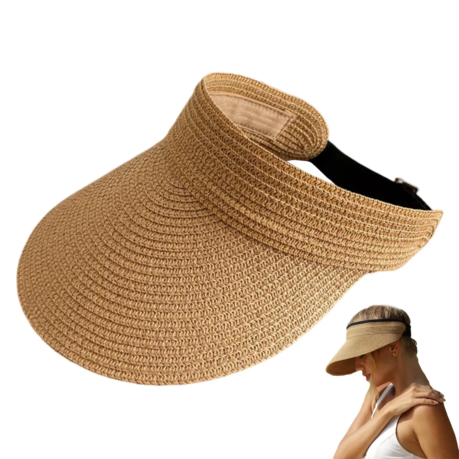 Summer Beach Sun Hat Women Portable Folding Wide B...