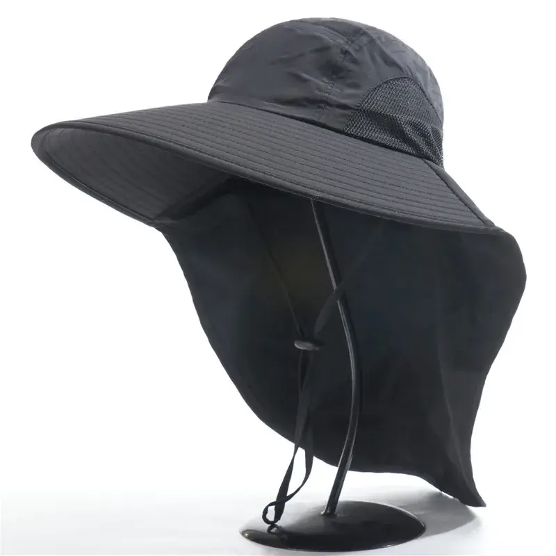 Outdoor Fisherman Hat Wide Brim Bucket Hat with Ne...