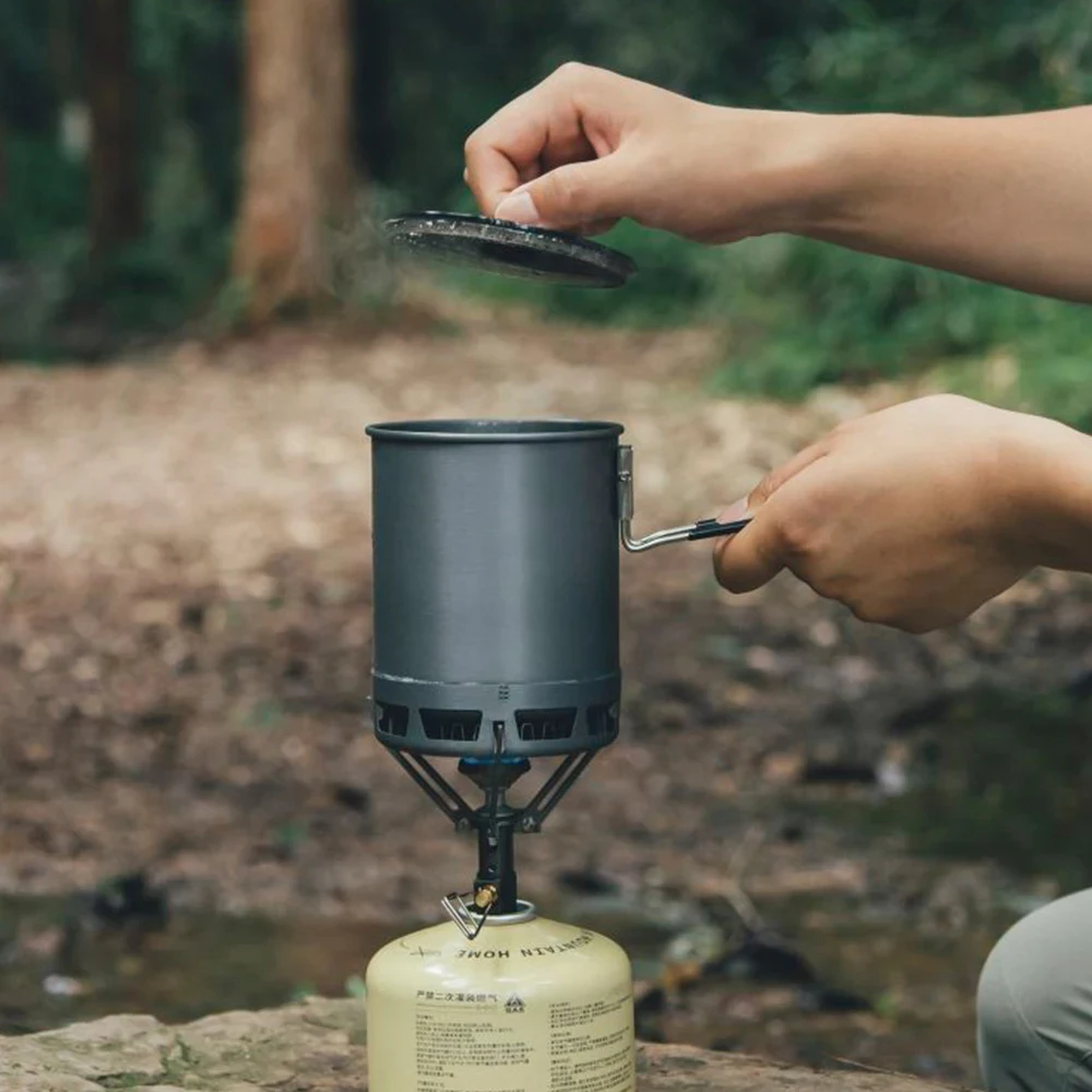 Ultra-Light Pot Lightweight Camping Cooker Outdoor High-Efficiency Heat Exchange Pot Hiking Portable Pot