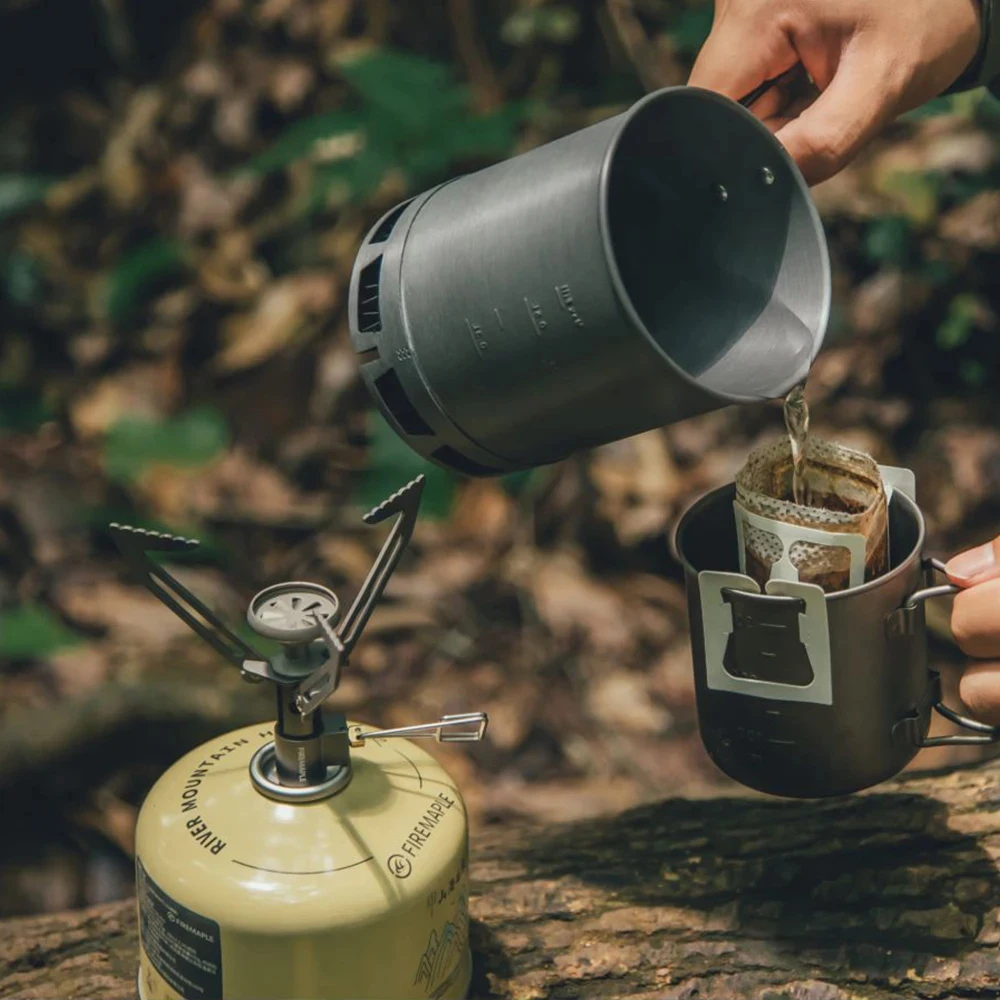Ultra-Light Pot Lightweight Camping Cooker Outdoor High-Efficiency Heat Exchange Pot Hiking Portable Pot
