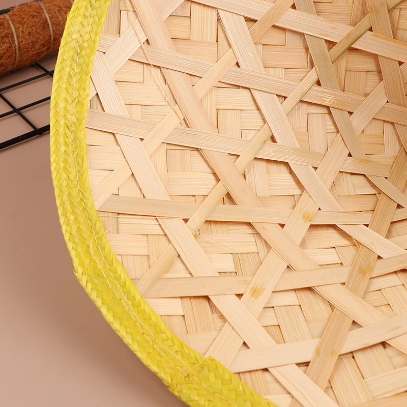 Retro Bamboo Rattan Fisherman Hat Handmade Weave Straw Bucket Hat Tourism Rain Dance Props Cone Fishing Sunshade Hat