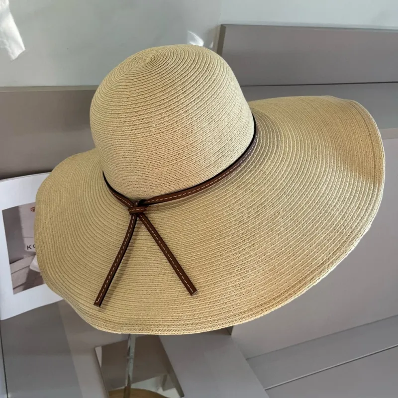 Hat Classic Broad-brimmed hat Summer New Jacquard Embroidered Fisherman Pieced  Woven Beach Sunshade Straw Hat
