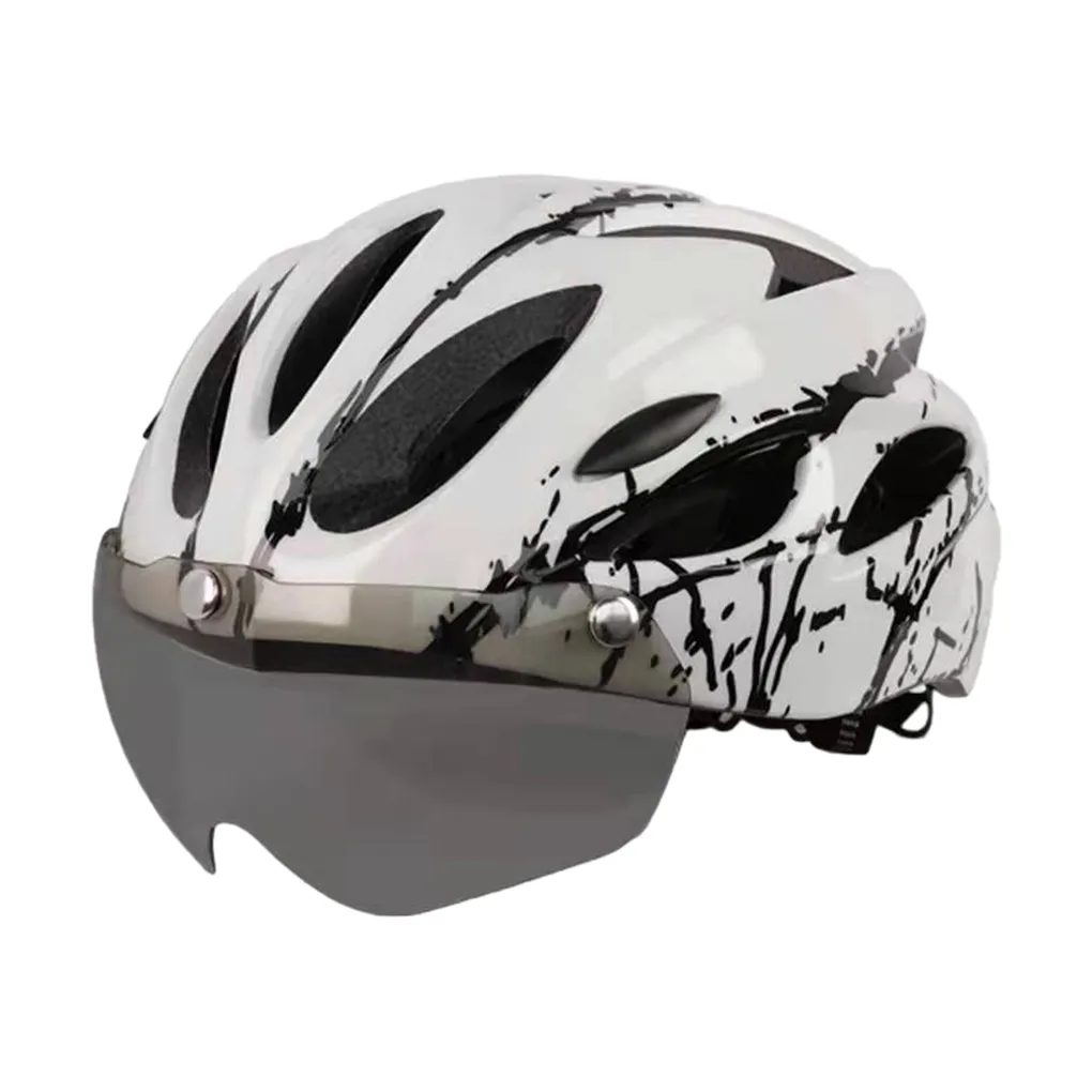 Mountain Bike Helmet Sports Cycling Helmet Adjustable Mountain Road Bike Soft Padded Helmet With Windproof Goggles