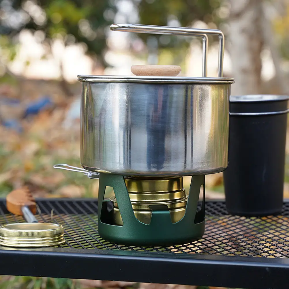 Portable Stainless Steel Cooker Camping Hiking Picnic Tool Noodle Pot Outdoor
