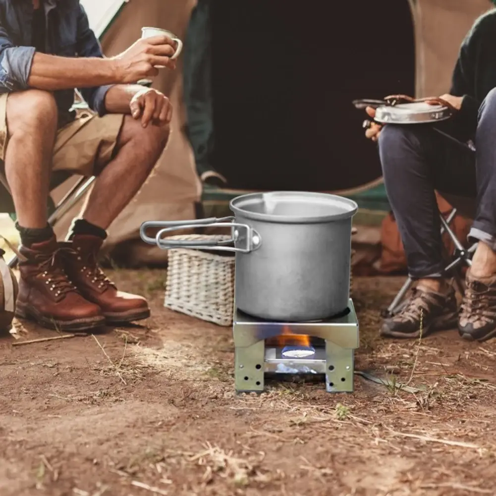 Outdoor Alcohol Stove Stainless Steel Mini Alcohol Furnace Portable Lightweight Alcohol Burner for Camping Picnic