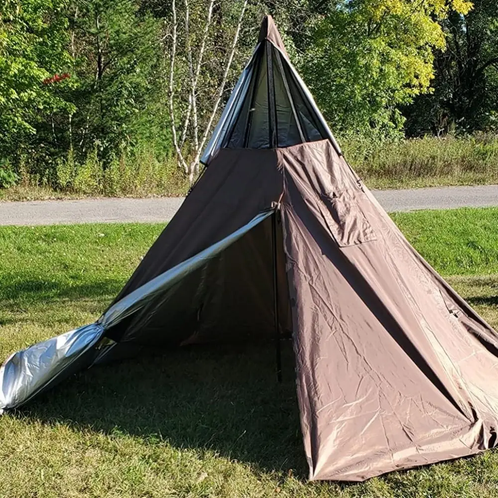 Portable Waterproof Camping Pentagonal Teepee Tent...