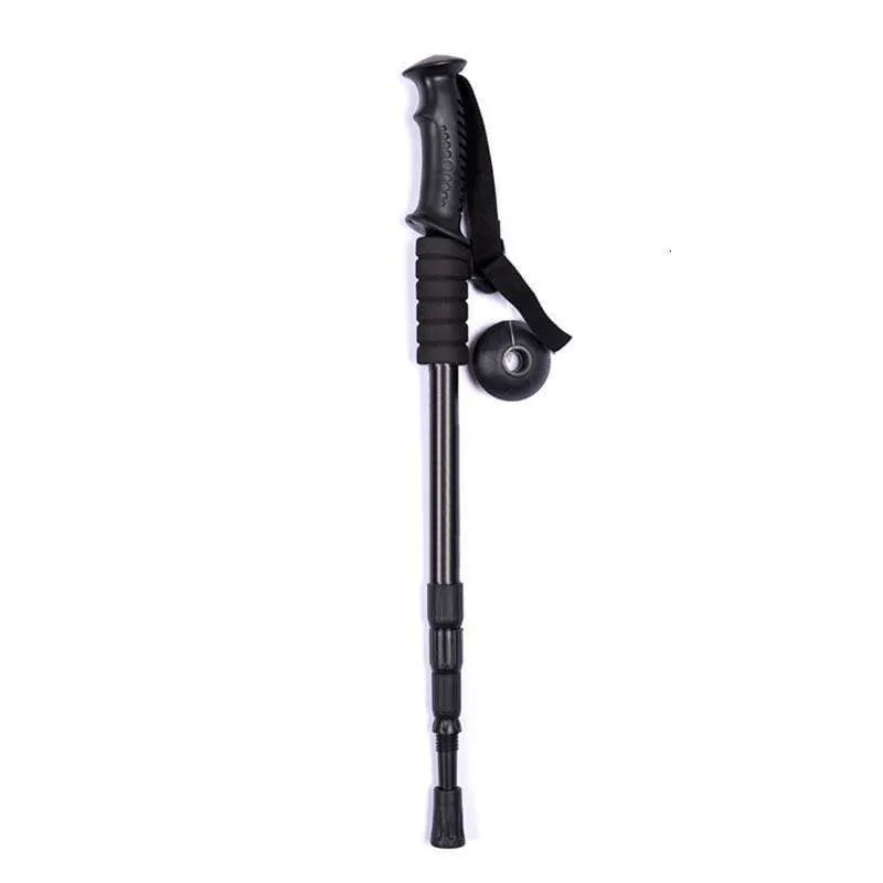 Outdoor Staff Tourist Mountaineering Adjustable Telescc Cane Off road Hiking Straight Handle Ultra Light