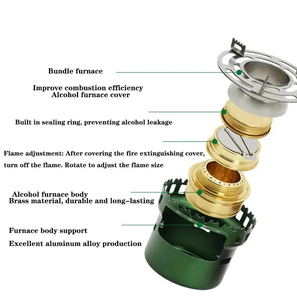 Portable Mini Barbecue Camp Cooking Supplies Camping Gear Alcohol Stove Outdoor Furnace Hiking Sport