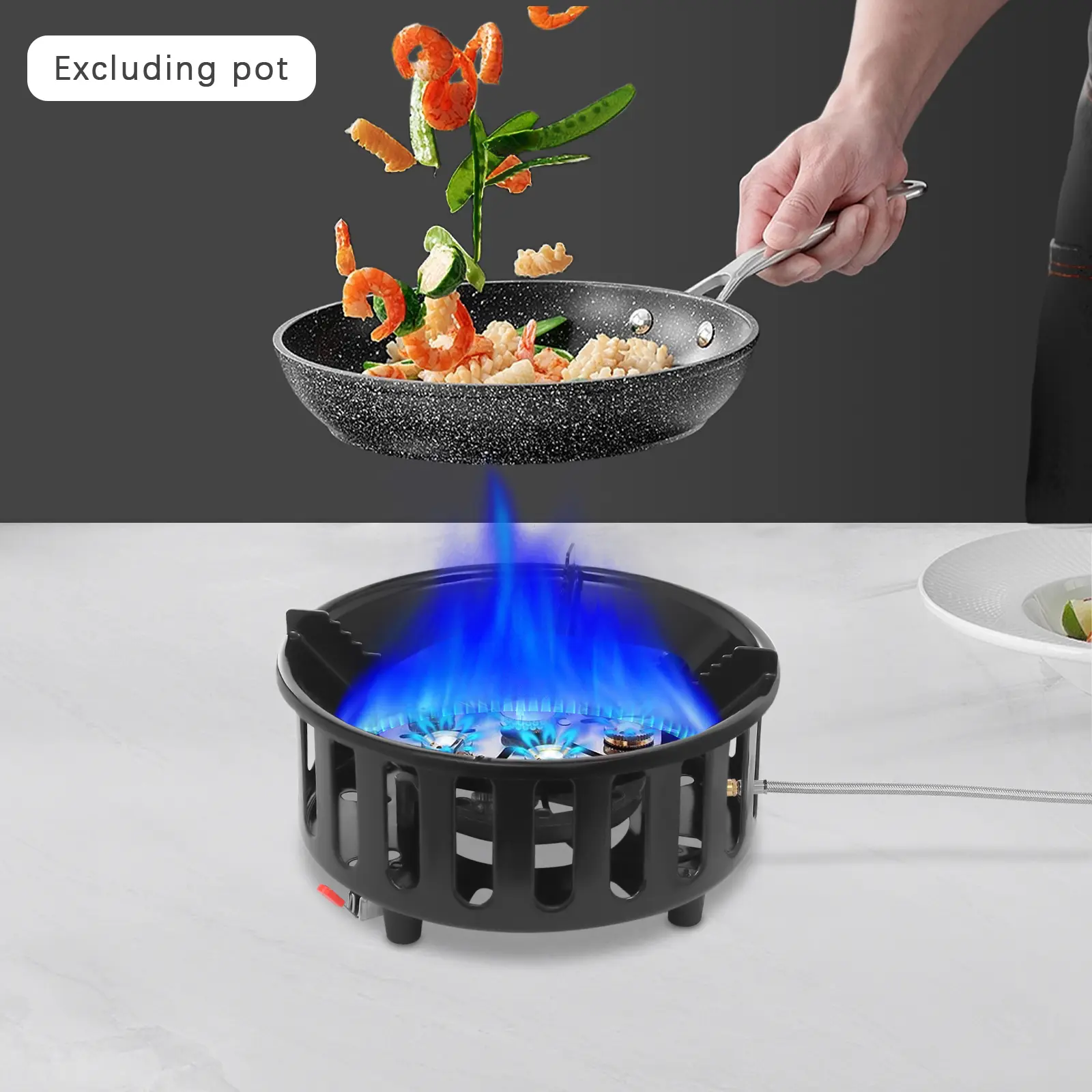 Camping Stove Outdoor Burner Portable Stove with 3 Adapters Gas Stove matching storage bag for frying steaming boiling picnic
