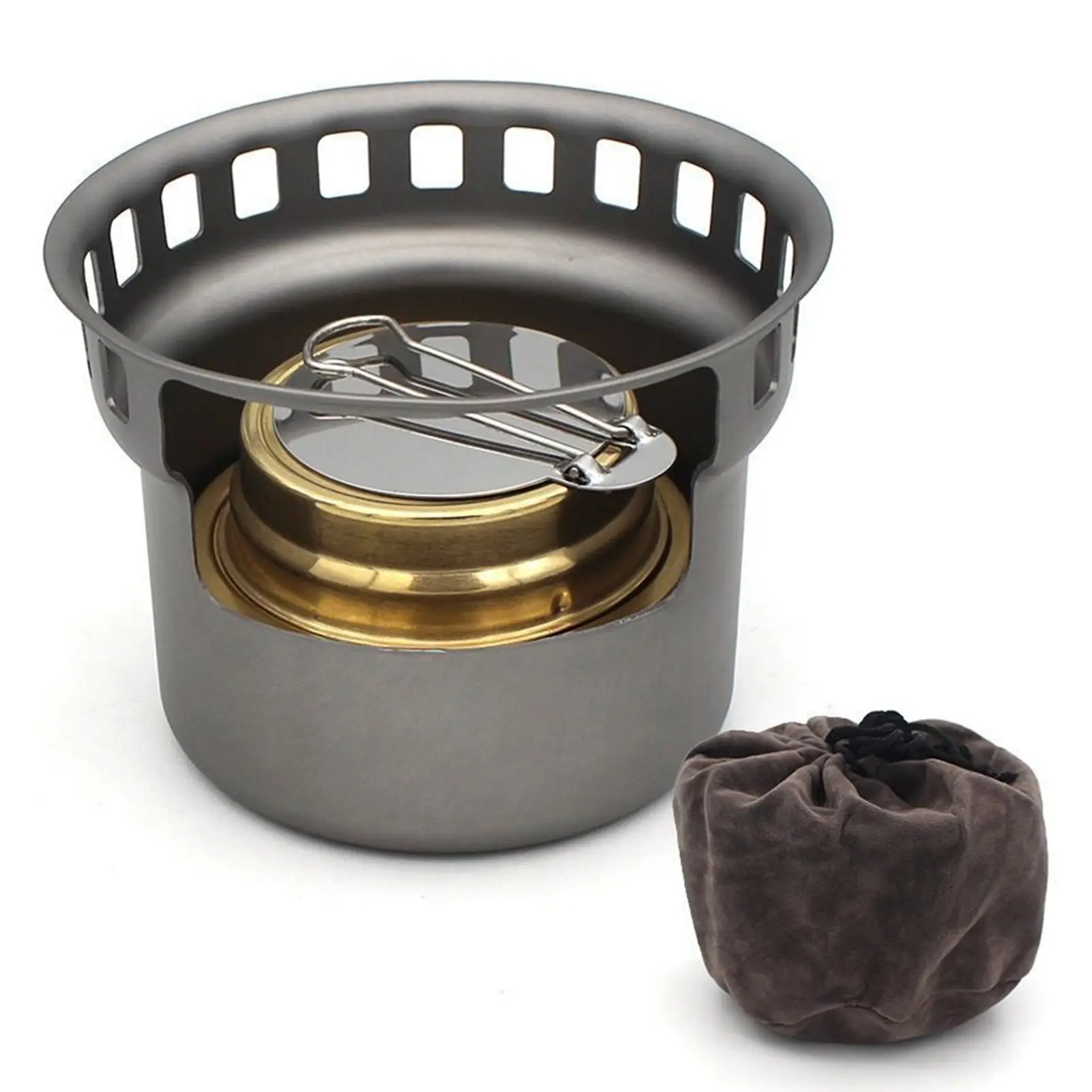 Alcohol Stove With Stand Portable Alcohol Stove Small Aluminium Alloy Brass Windproof For Camping Picnic