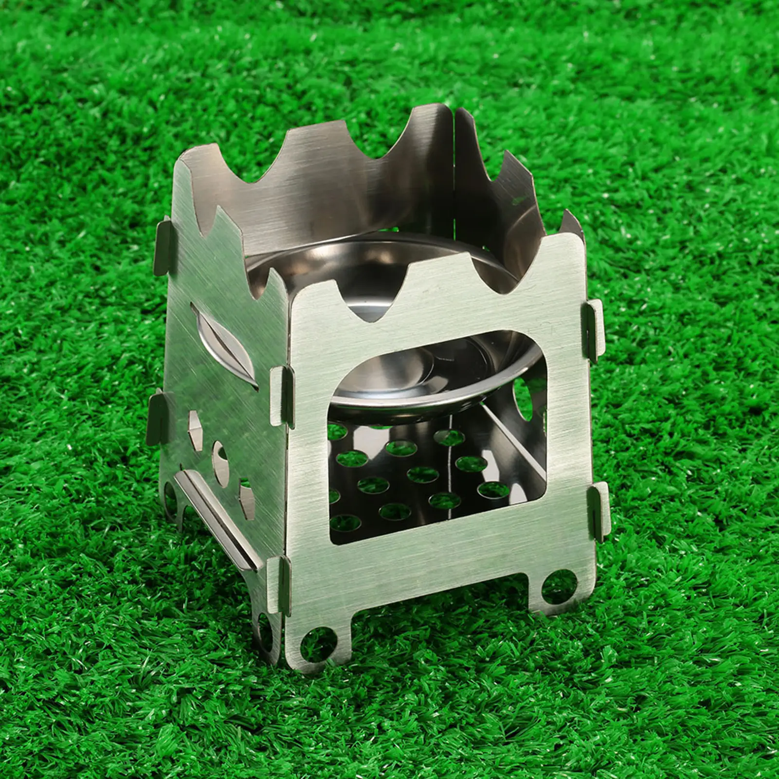 Stainless steel Outdoor Camping Stove Portable Ultralight Folding Wood Stove Pocket Stove Camping Fishing Hiking