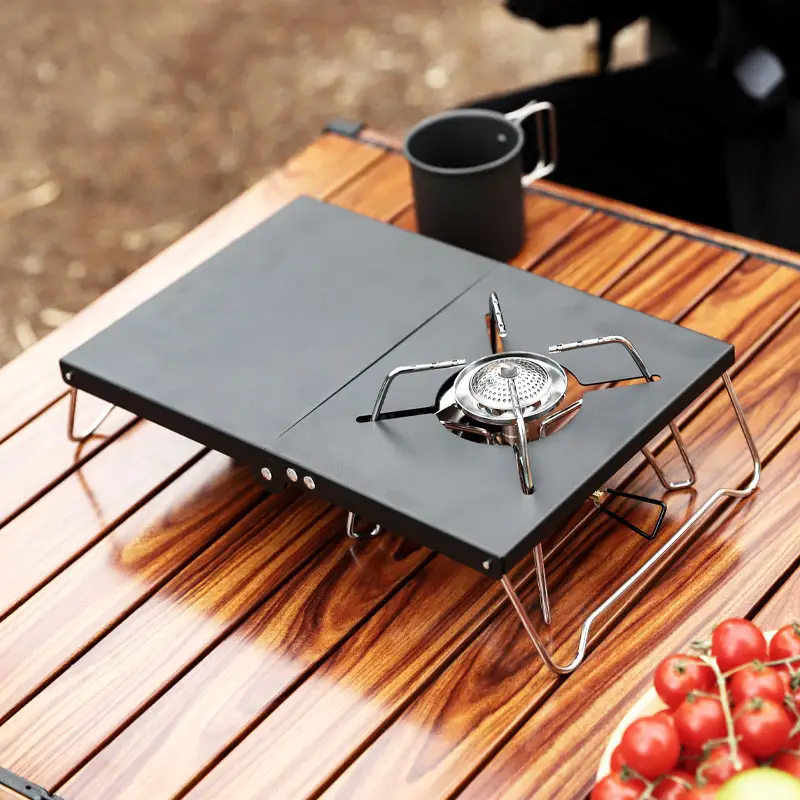 Portable Outdoor Folding Camping Table Stainless Aluminum Table Heat Insulation Spider Gas Stove