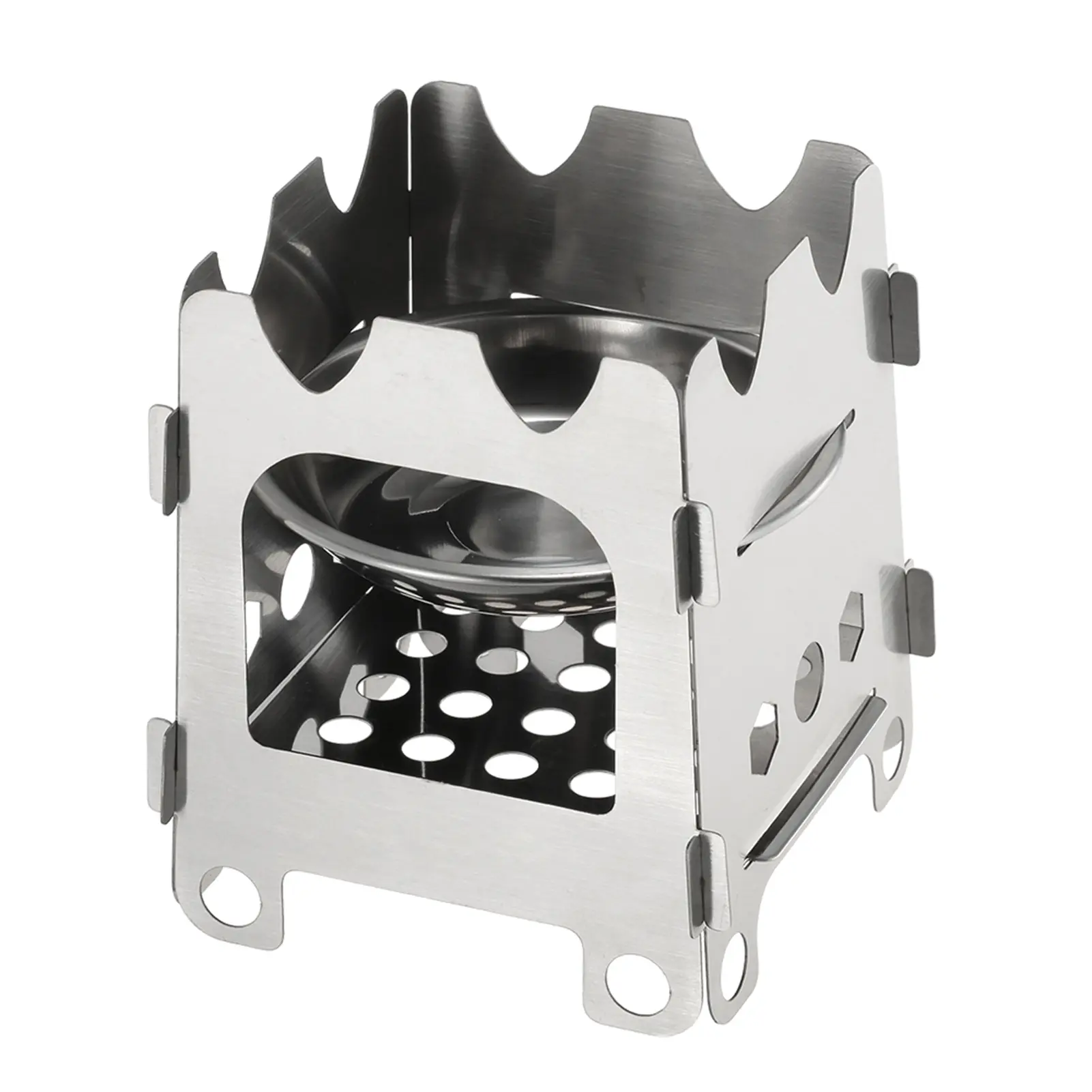 Stainless steel Outdoor Camping Stove Portable Ultralight Folding Wood Stove Pocket Stove Camping Fishing Hiking