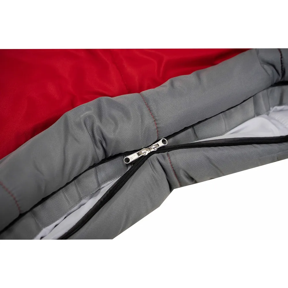 Cold Weather Mummy Sleeping Bag Insulated Hood Durable Double Layer Wind Baffle Full Length Zipper Backpacking Camping