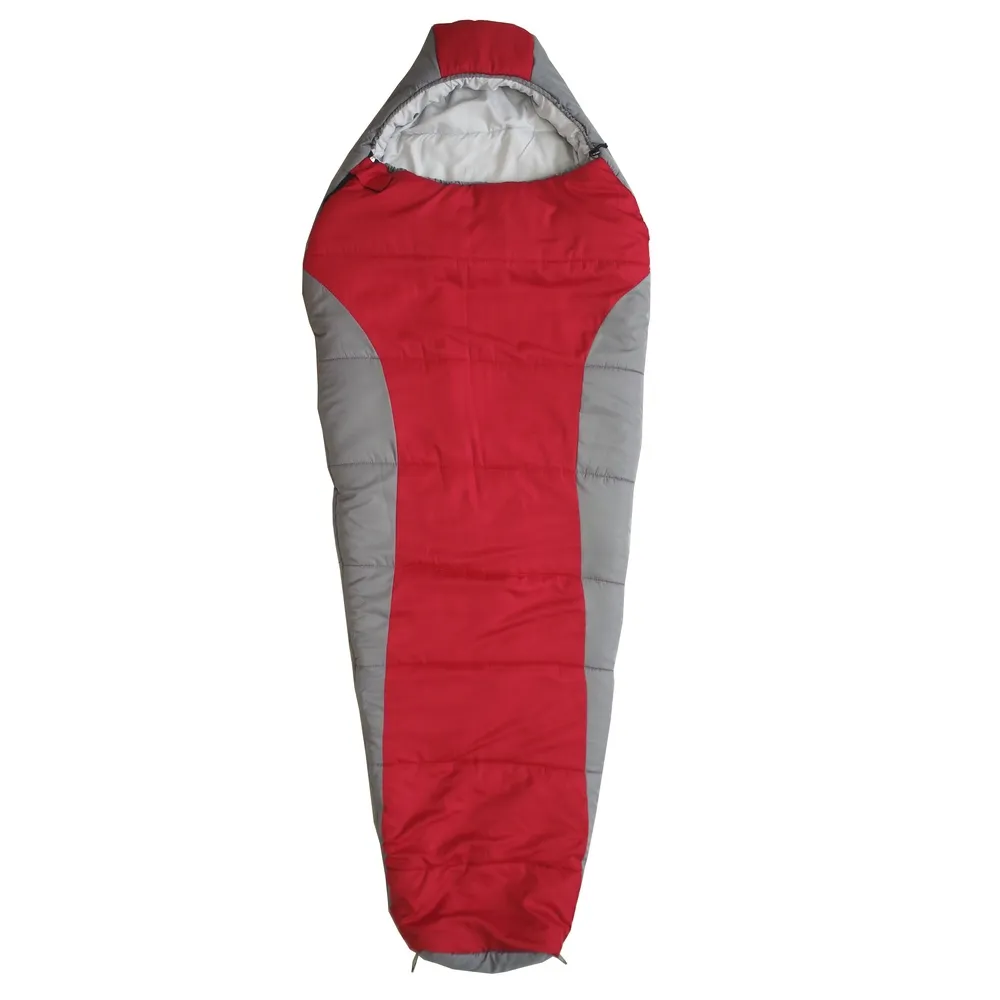 Cold Weather Mummy Sleeping Bag Insulated Hood Durable Double Layer Wind Baffle Full Length Zipper Backpacking Camping