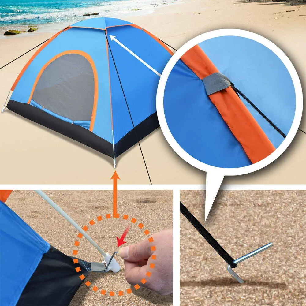 Portable 3-4 Person Camping Tent for Backpacking Traveling Sleep Canopy 2 Doors