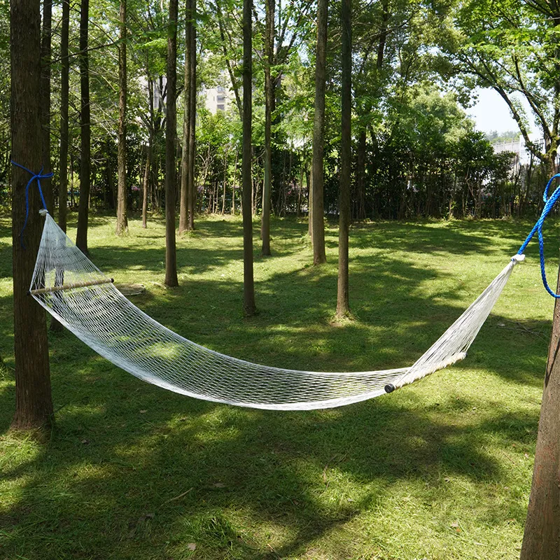 Portable Traditional Nylon Rope Mesh Hammock Singl...