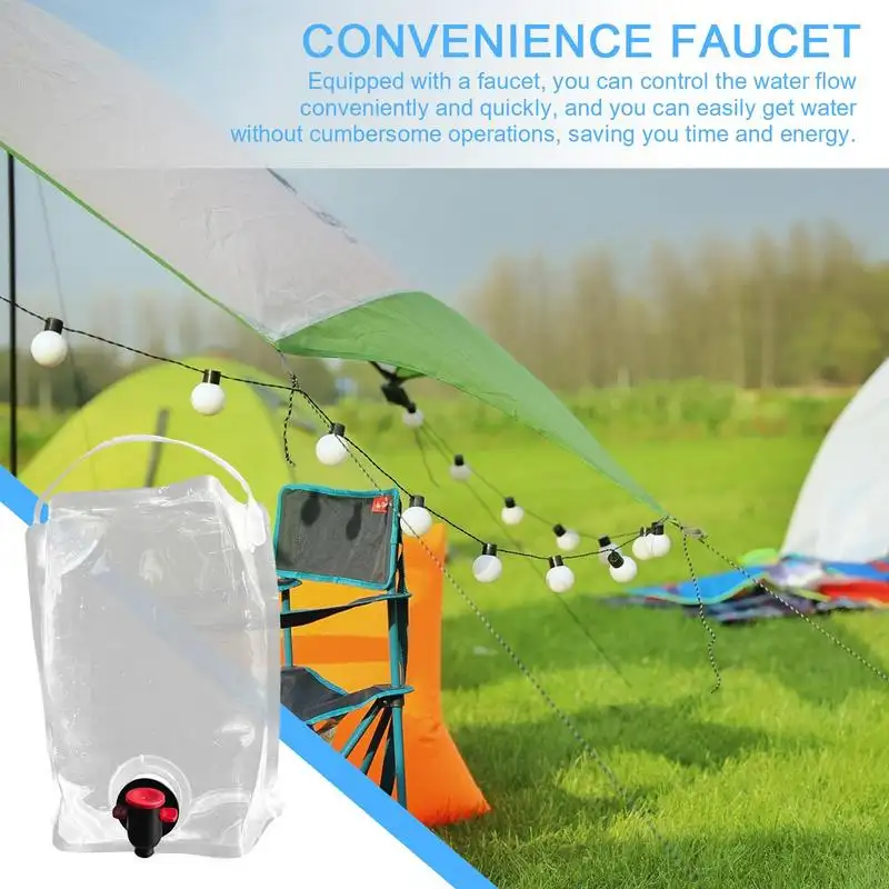 Transparent Collapsible Water Bag Portable Drinking Water Container For Camping, Hiking, Cycling And Outdoor Sports
