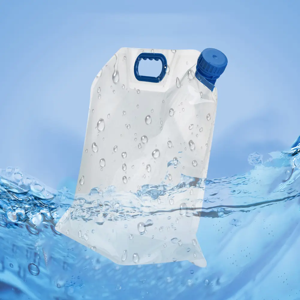 Foldable Water Bottle Reusable Portable Canteen With Handle For Hiking, Cycling And Travel Use